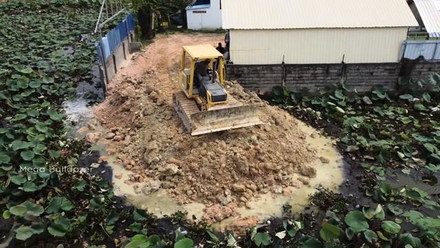 Amazing Complete PROJECT! Dump Truck 5 TonUnloading Soil And Skill Bulldozer Pushing Soil
