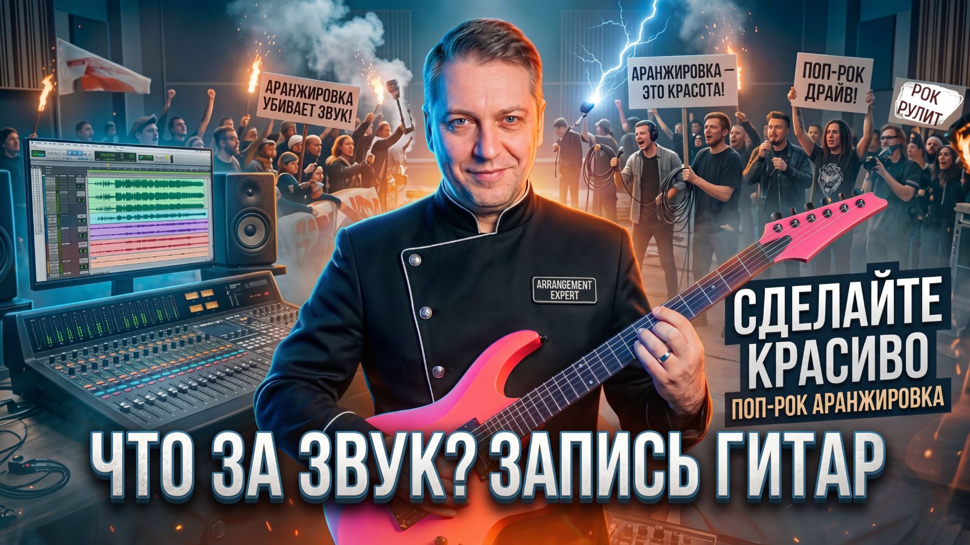 Поп рок трек запись гитар