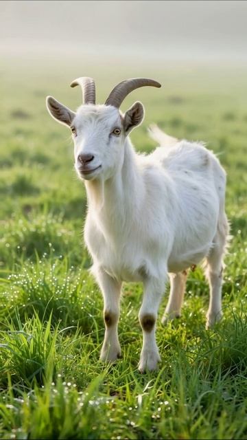 Очаровательная козочка на пастбище #козы #животные #природа