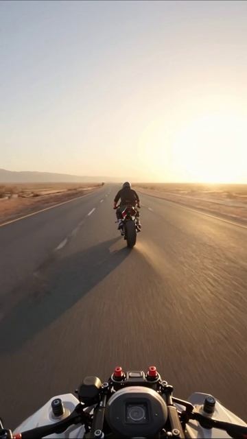 Экстремальная езда на мотоцикле по пустынной дороге #мотоцикл #адреналин #путешествие