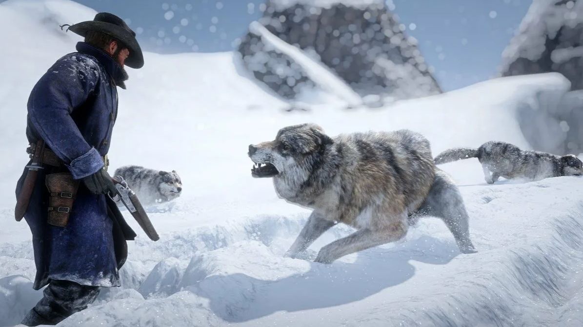 2. Red Dead Redemption 2 - Спасаем Джона от волков