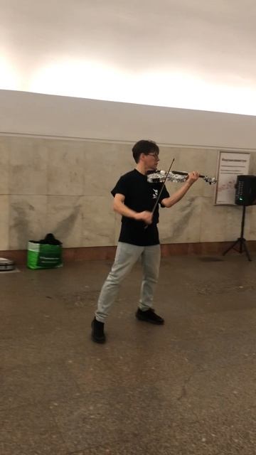 Московское метро. Скрипка в переходе с Театральной на Площадь Революции