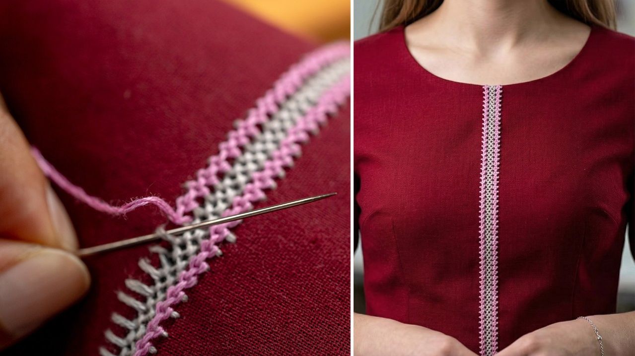 Поднимите уровень своего шитья: изысканная вышитая вручную кайма для блузок и платьев