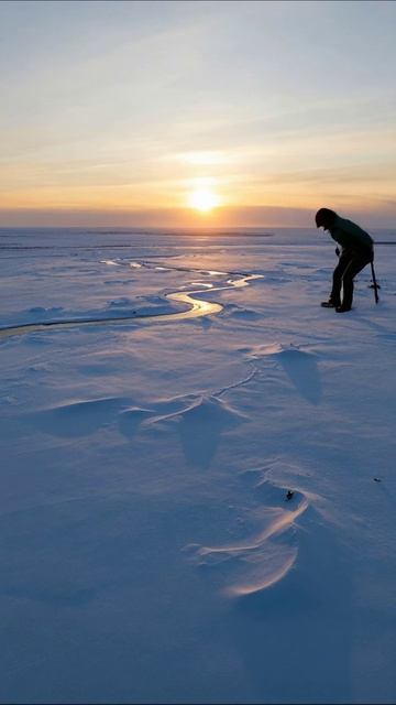 Зимний закат над снежными просторами #природа #зима #закат
