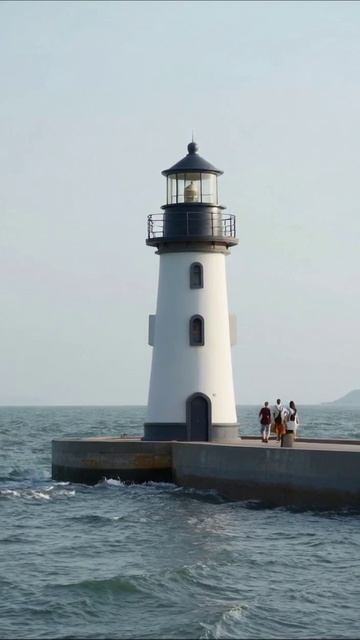 Маяк у берега: красота и спокойствие природы #маяк #природа #путешествие