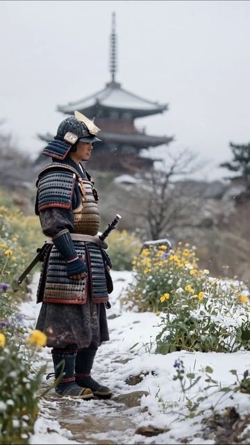 Самурай в снежном саду #самурай #история #культура