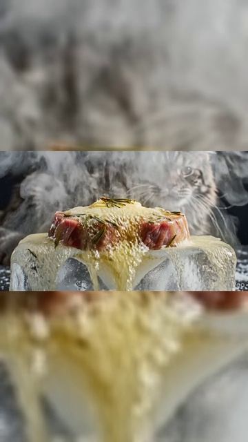 Стейк на Леднике 🥩🧊 (Экстремальный контраст температур) | Fire on Ice Steak #shorts #nature