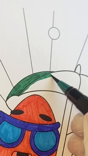 Раскрашиваю Арбуз под зонтиком ASMR