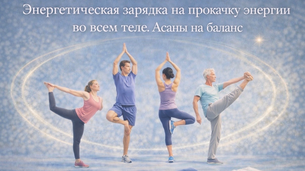 Энергетическая зарядка на прокачку энергии во всем теле. Асаны на баланс.