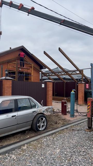 Монтаж навесов. Сборка каркаса.