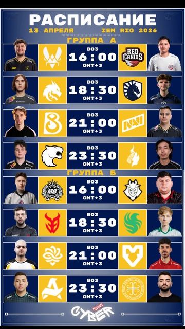 🎮 Внимание! Расписание сегодняшних матчей IEM Rio 2026 уже здесь!