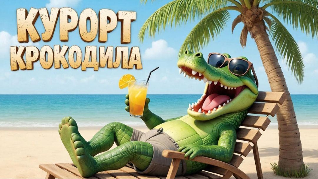 Музыкальный мультфильм для детей | Крокодил на курорте 🐊🌴