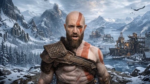 По мотивам игры God Of War.Автор я,сгенерировано ии.