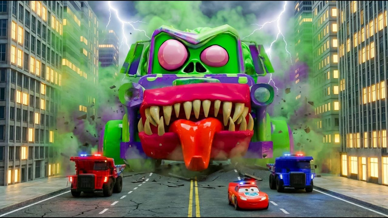 МАККУИН против ГИГАНТСКОГО ГРУЗОВИКА-МОНСТРА: Выживание в разрушенном городе! МУЛЬТИК ДЛЯ ДЕТЕЙ