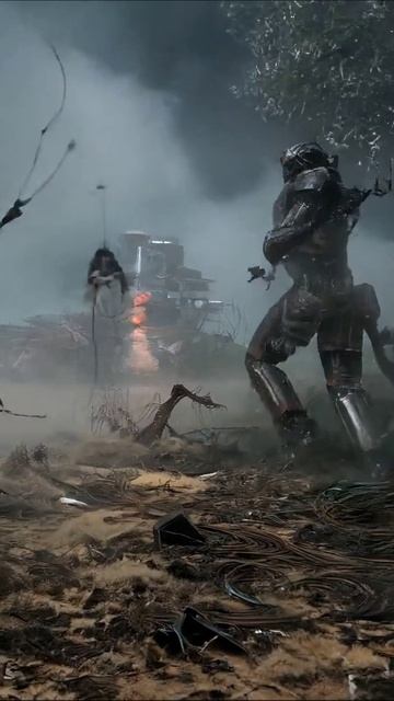 Битва гигантских роботов в постапокалипсисе #роботы #апокалипсис #научнаяфантастика