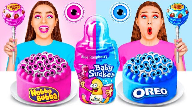 Розовая Еда Vs Голубая Еда Челлендж | Кулинарная Битва с Едой