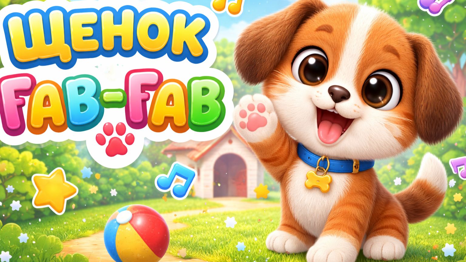 👉 Щенок Гав-Гав 🐶 Весёлая детская песенка | Мультик для малышей 0+ | Танцуй и пой вместе