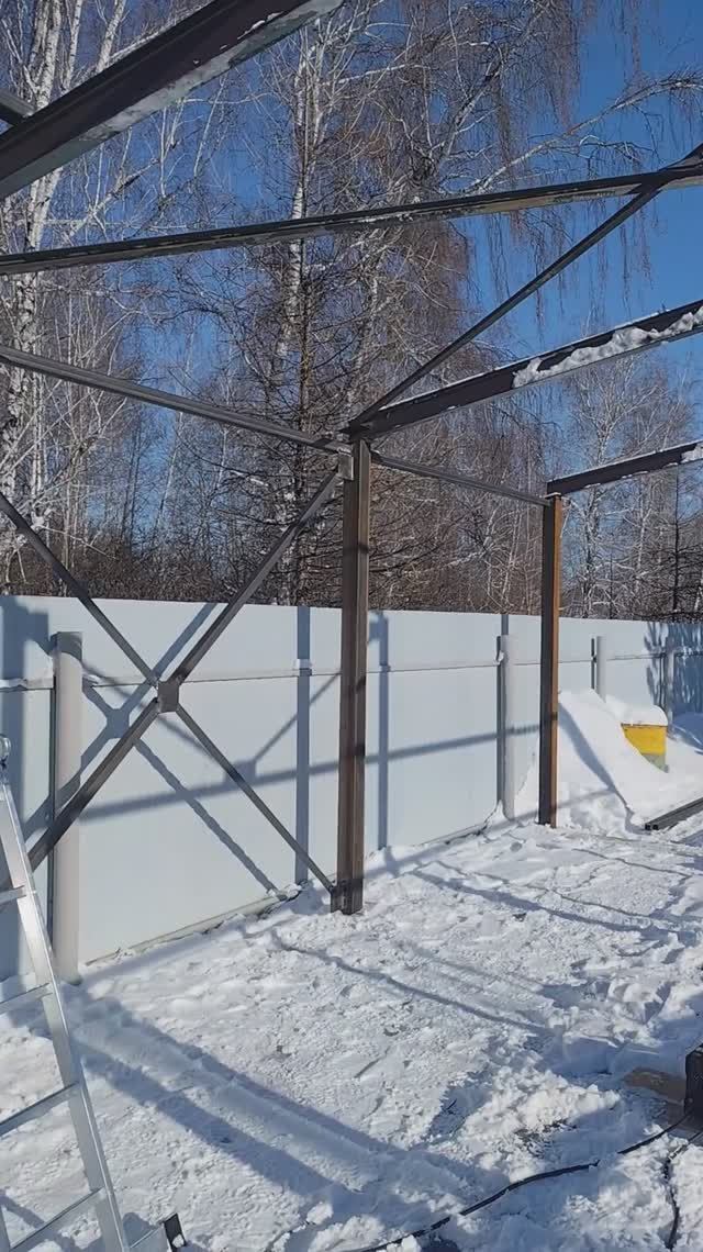 Гараж из сэндвич-панелей 10х5 односкатная крыша. Часть 3.