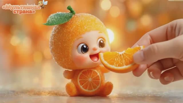 Фруктовые малыши кушают вкусняшки. Мимишная ИИ - анимация.