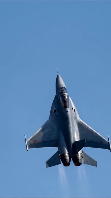 Современный истребитель в небе: зрелищные маневры #истребитель #авиация #техника