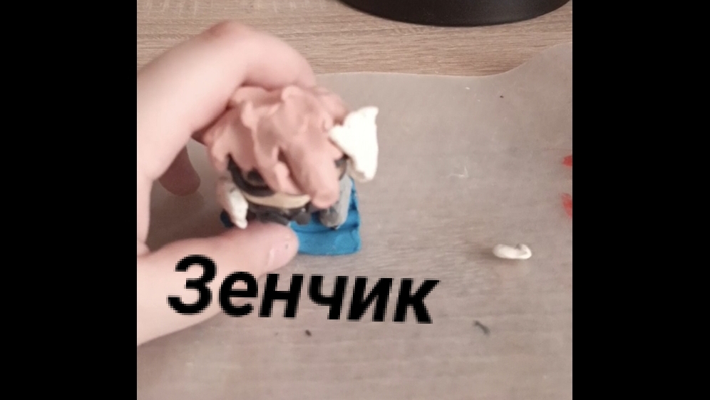 Слепил зена из пластилина.