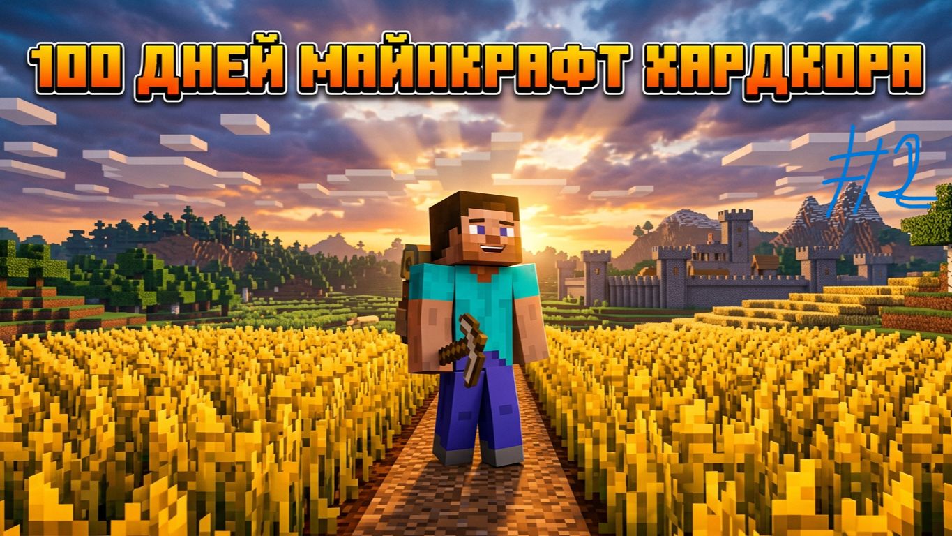 Играю в майнкрафт 1000+ дней!#3 !!!Построил ферму жителей!!!
