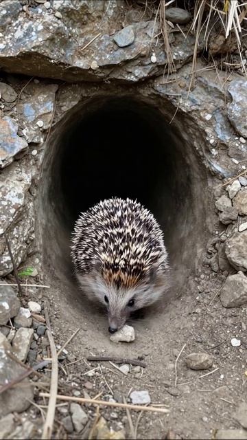 Ежик выходит из норы #ежик #животные #природа