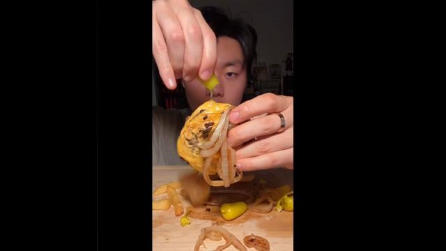 #vid #asmr  #pizz #hamburger #french_fties Мукбанг
