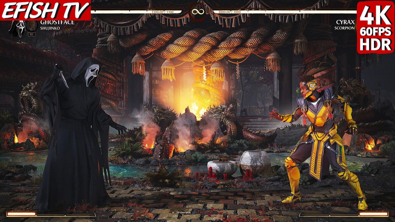 Ghostface & Shujinko Vs Cyrax & Scorpion (Hardest AI) - Mortal Kombat 1