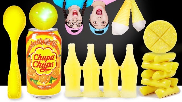 Желтый десертный шоколадный медовый желе Мукбанг