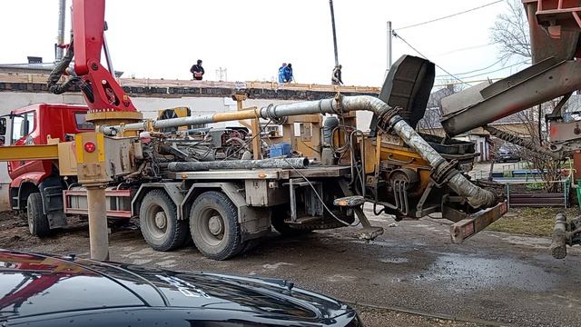 работа автобетононасоса SANY