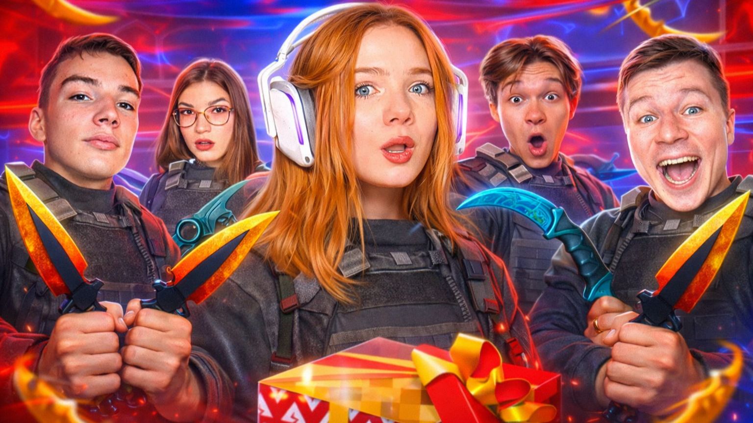 Я ОТКРЫЛА ГИФТ БОКС 😱 5 РУТУБЕРОВ НО СО СЛУЧАЙНЫМ ДРОПОМ ИЗ КЕЙСОВ В STANDOFF 2