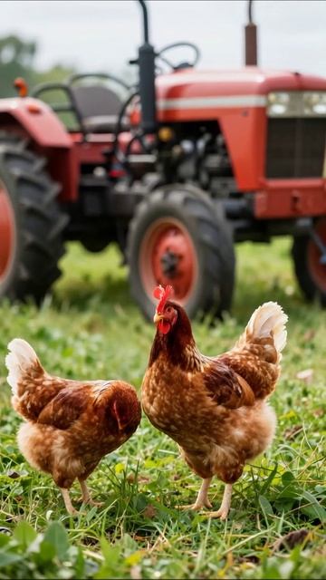 Куры на ферме: жизнь на свежем воздухе #ферма #животные #сельскоехозяйство