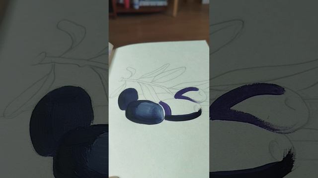 Рисуем гуашью оливки