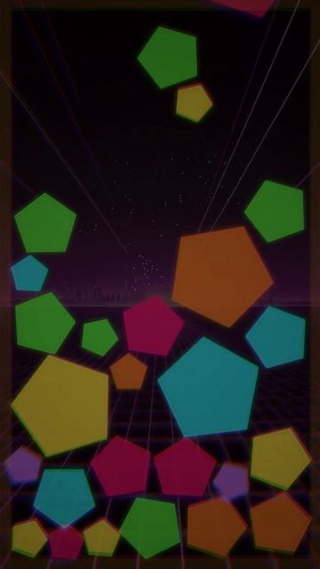 Неоновый тетрис — резиновые пятиугольники падают