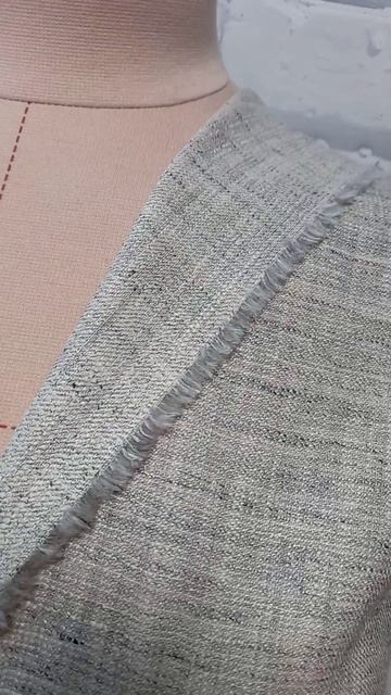 Ткань твид шёлк, лён, шерсть Италия, 544 светло-серый меланж