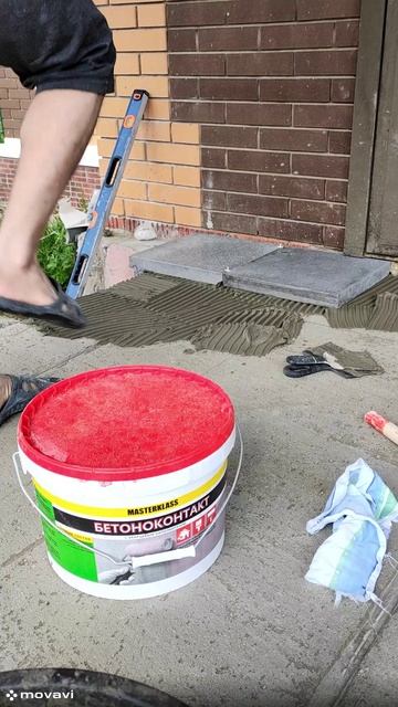 Установка ступеней на бетонное основание