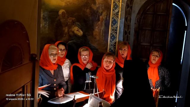 На Пасхальный Службе в Киржачском Свято-Благовещенском монастыре.