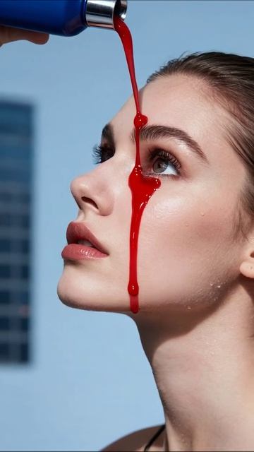 Кровавые слезы: искусство и эмоции #искусство #фотография #эксперимент