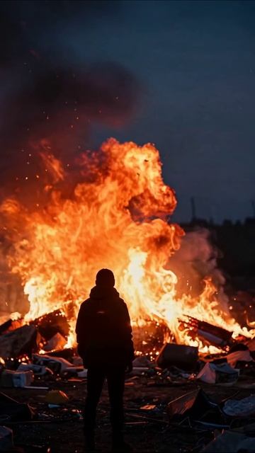 Сгоревшие мечты: Фонари в ночи #разрушение #безнадежность #потеря