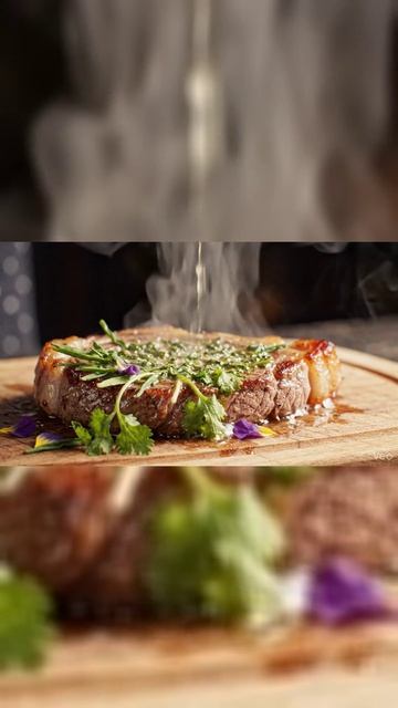 Искусство Трав на Стейке 🌿🥩 (Ботаническая презентация) | Botanical Steak Press #shorts #art