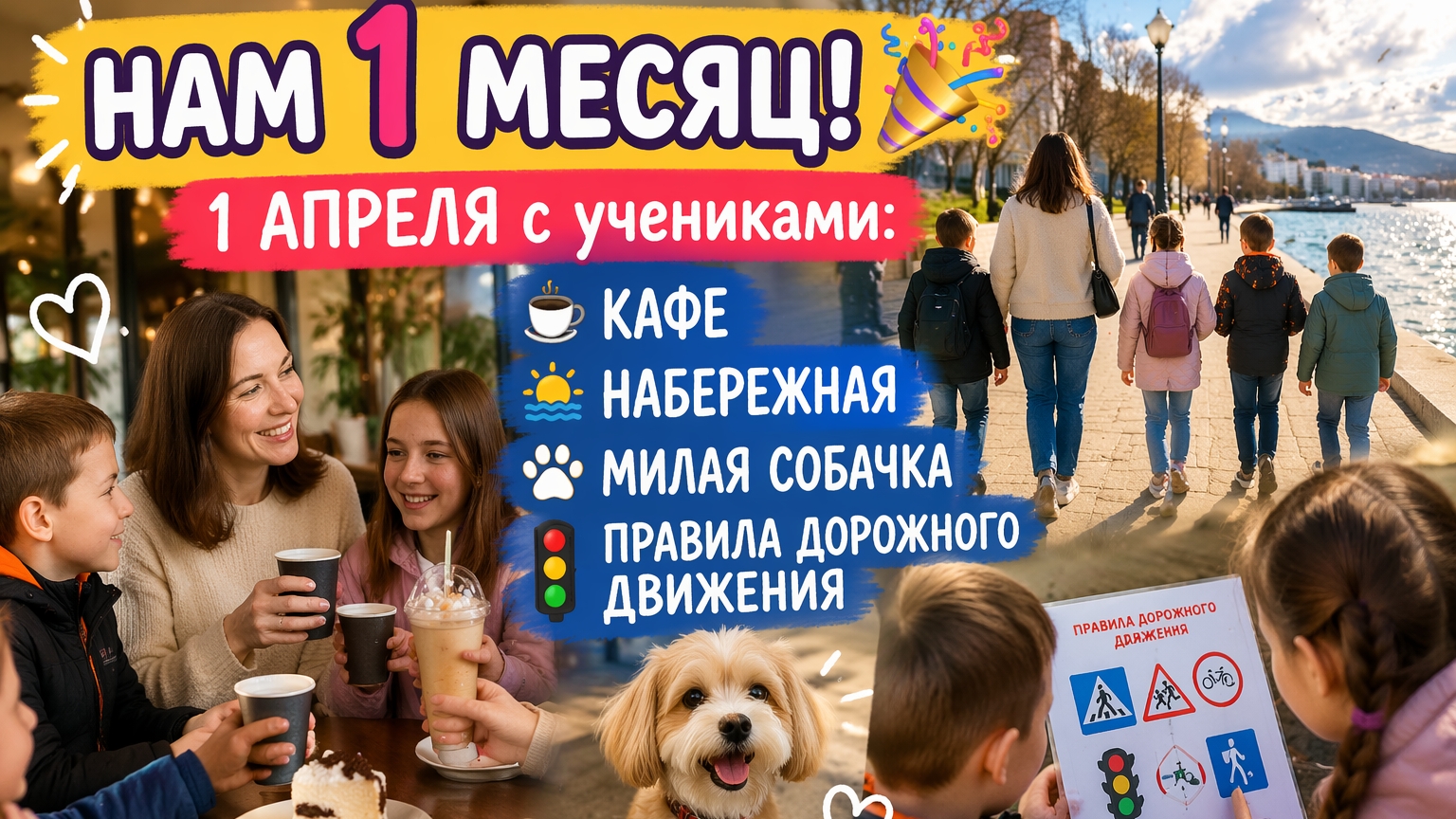 Учитель тоже отдыхает 😄 1 апреля с учениками: кафе, прогулка и сюрпризы