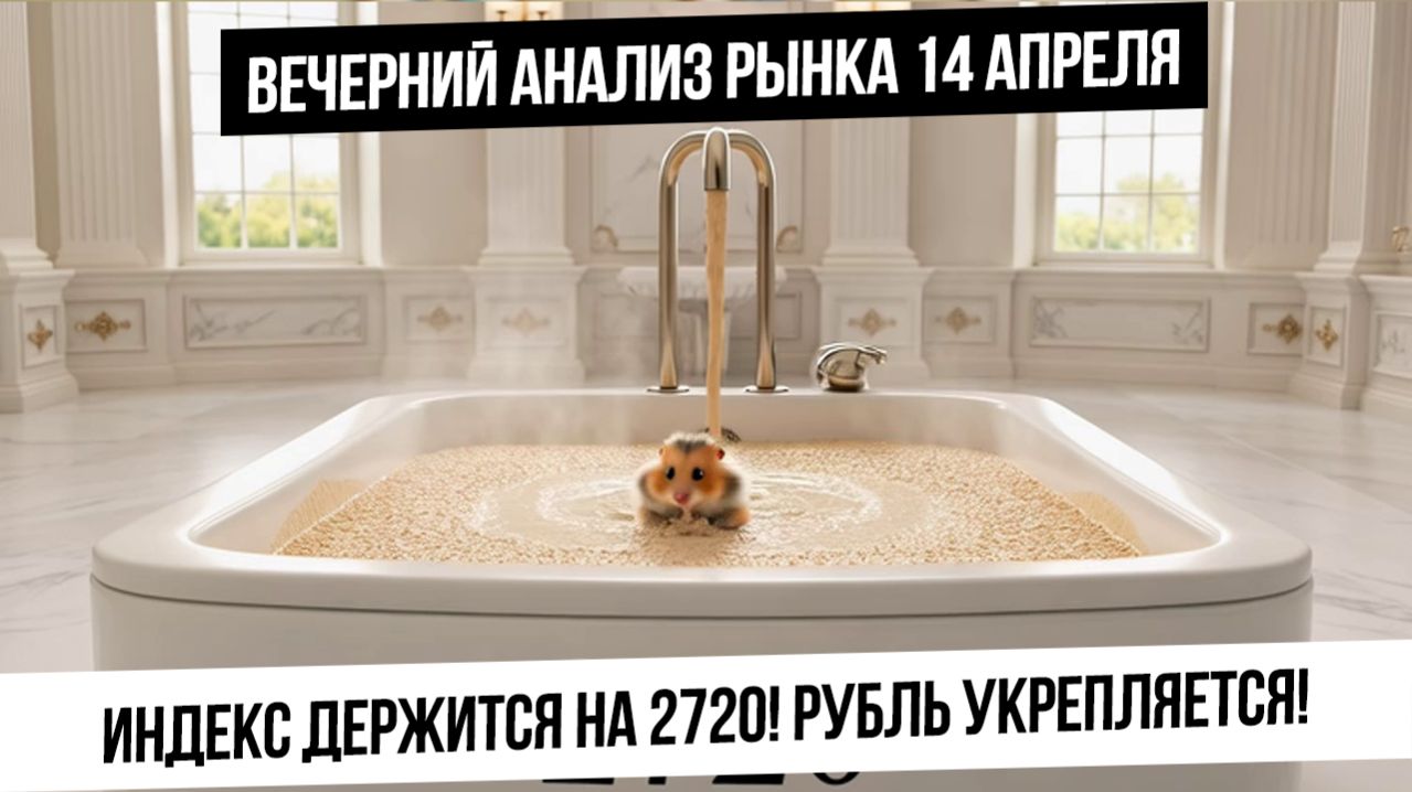 Вечерний анализ рынка 14 апреля. Индекс держится на 2720 не смотря на продолжение укрепления рубля!