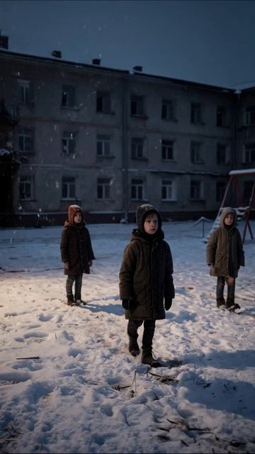 Застывшие в ожидании: дети среди зимней пустоты #потеря #безнадёга #завтра