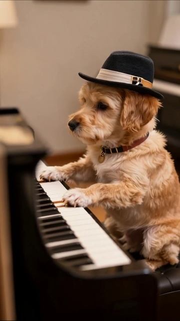 Собака-музыкант: веселая игра на пианино! #собака #музыка #веселье