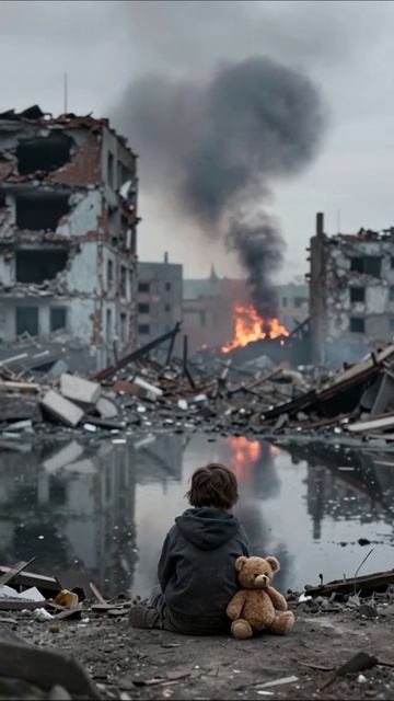 Потерянный мир: детская надежда в руинах #война #беззащитность #потеря