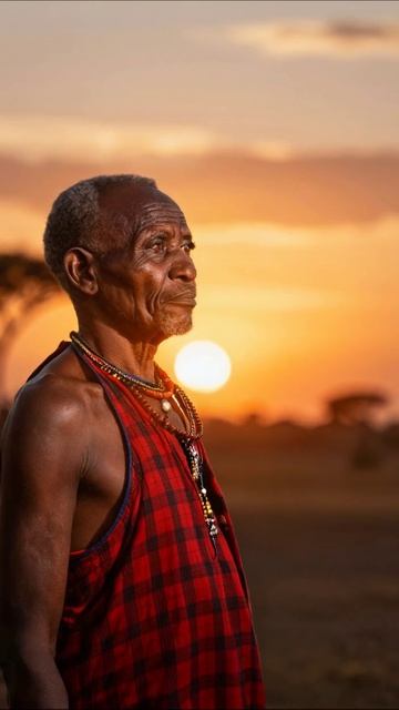 Старейшина племени: мудрость и традиции #Маасаи #Культура #Пейзаж