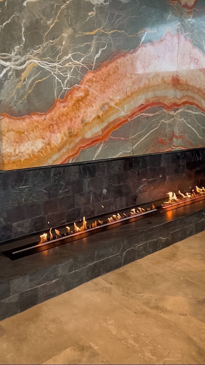 Биокамин у бассейна. Единство воды и огня🔥