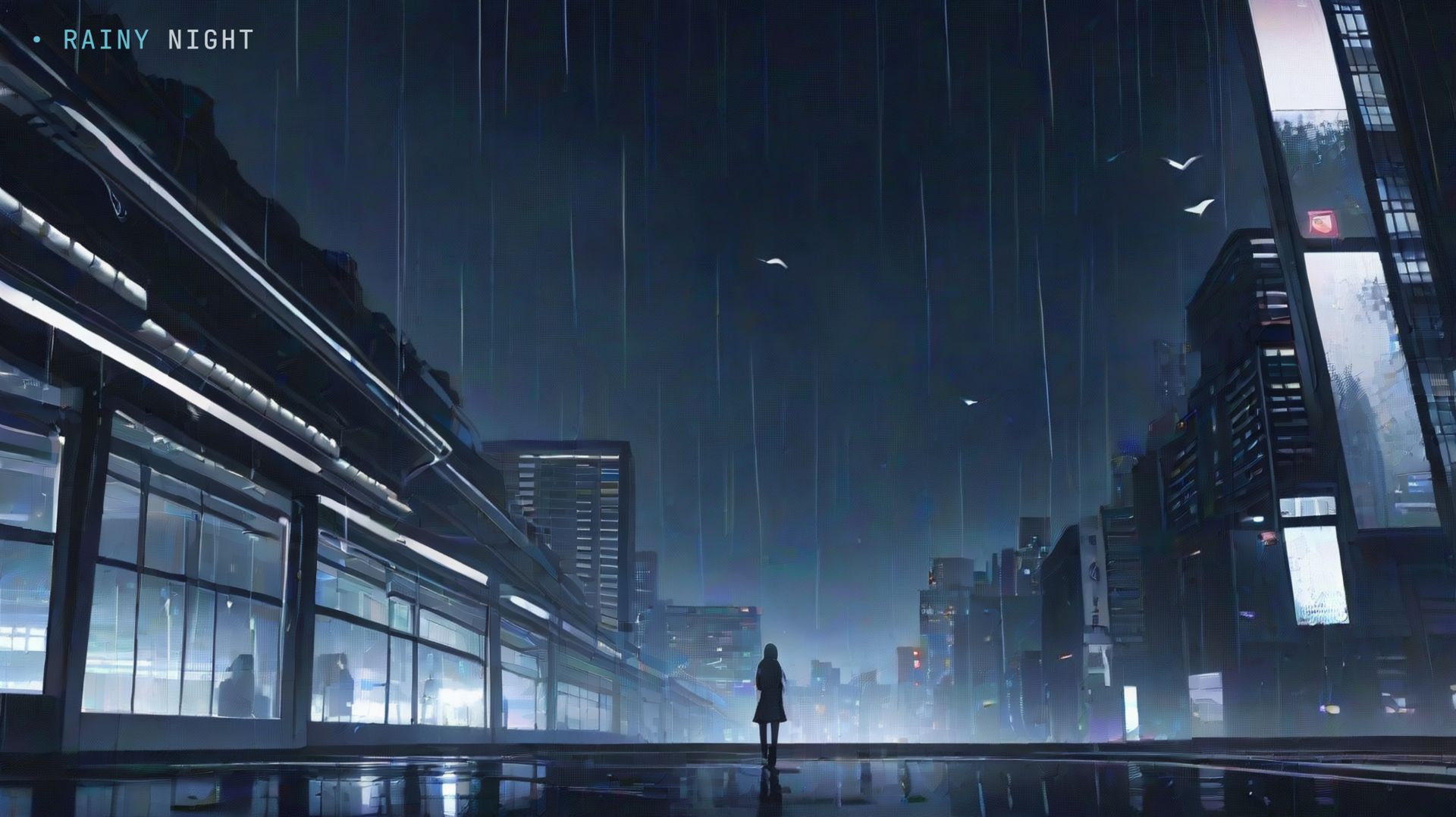 Ночной городской свет — городская фоновая анимация