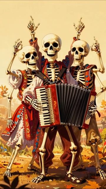 Тени веселья: танцы на грани забытья #скелеты #музыка #жизнь